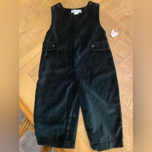 Forest green velvet boys Jon Jon pants